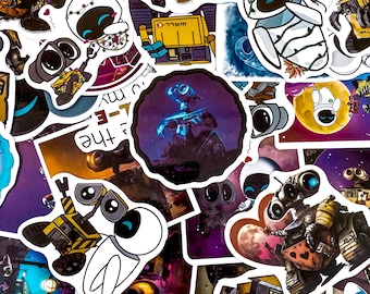 Packung mit 50 Roboter-Aufklebern, WallE Pixar-Aufklebern, Zeichentrickfilm-Aufklebern, niedlichen Cartoon-Aufklebern, wasserdichten Aufklebern für Laptop, Journal