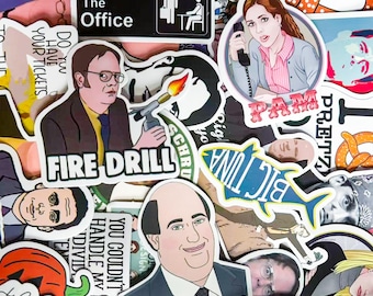Pack of 50 Funny Office Stickers, TV Series Stickers, Character Quote Stickers, Meme Stickers, Waterproof Stickers for Notebook,Water Bottle