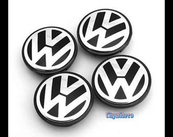 New 4 x Volkswagen 65mm Alloy Wheel Centre Cap Golf Passat Sharan 3B7601171 Black