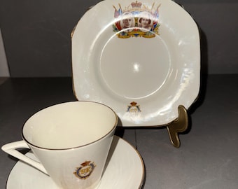 Coronation Cup and Saucer, George VI and his Queen.