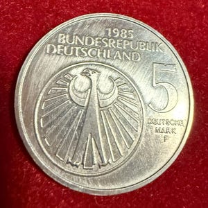 5 DM commemorative coin 1985 F, European Year of Music
