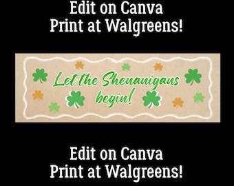 Plantilla de pancarta para fiesta de San Patricio (archivo digital)