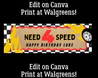 Plantilla de pancarta de cumpleaños de Need for Speed - Descarga digital