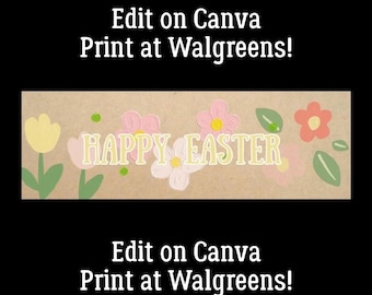 Plantilla de pancarta de Feliz Pascua - Descarga digital