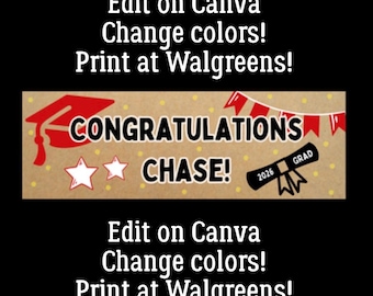 Plantilla de pancarta de graduación - Descarga digital