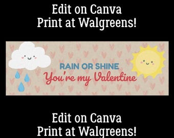 Banner "Eres mi Valentín" (llueva o truene) - Plantilla de descarga digital