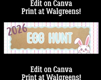 Plantilla de banner para búsqueda de huevos de Pascua - Descarga digital