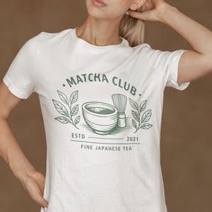 Matcha Tea Shirt | Japanese Zen Cafe T-Shirt | Aesthetic Graphic Cotton Tee | Soft Lightweight Top | Minimal Vintage Casual Barista Apparel