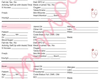 Nursing Report Sheet