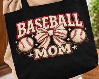 Baseball Mom Kunstgarn PNG, Retro Schleife und Baseball Clipart, Spieltag Sublimationsdesign für Shirts, Tumbler, Cricut DTF, Instant Download