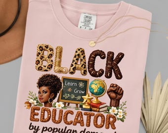 Gestrickte Faux Stickerei Schwarz Educator Design | Ich bin schwarze Geschichte PNG | Schwarze Geschichte Monat Sublimation |
