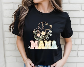 Hund Mama PNG - Floral Labrador Linie Kunst Sublimation, Retro Hund Mama Digitaler Download, minimalistisches Lab Mama Shirt Design, Boho Blumen Hund png