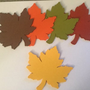 Fall Leaves Die Cuts: 4-Inch Cardstock Maple Leaf Thanksgiving Decor