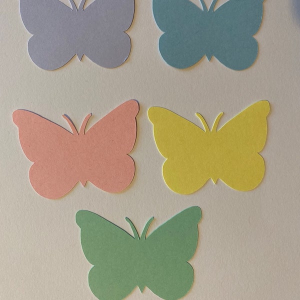 50 Pastel Paper Butterfly Punch 2 Inch Butterfly Die cuts Cutout Confetti Embellishments Scrapbooking