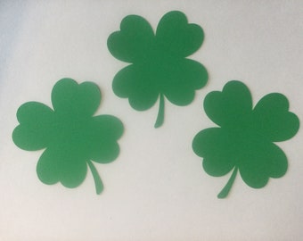 25 Four Leaf Clover Die Cuts Shamrock Cut Outs Green Paper Shamrock Die Cuts St Patrick's Day Decor Classroom Decor 4 Inch