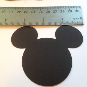 30 Large 3 inch Black Mickey Mouse Die Cut Punch Cutout Cupcake Topper Embellishment Scrapbook image 2