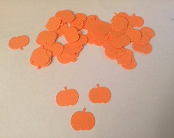 100 Orange Pumpkin Confetti Halloween Cut outs Thanksgiving Confetti Thanksgiving Decorations Pumpkin Cutouts Pumpkin Diecuts Fall Confetti