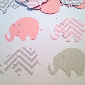 Elephant Baby Shower, Pink Gray Elephant, Elephant Cutout, Elephant Die Cut, Elephant Theme