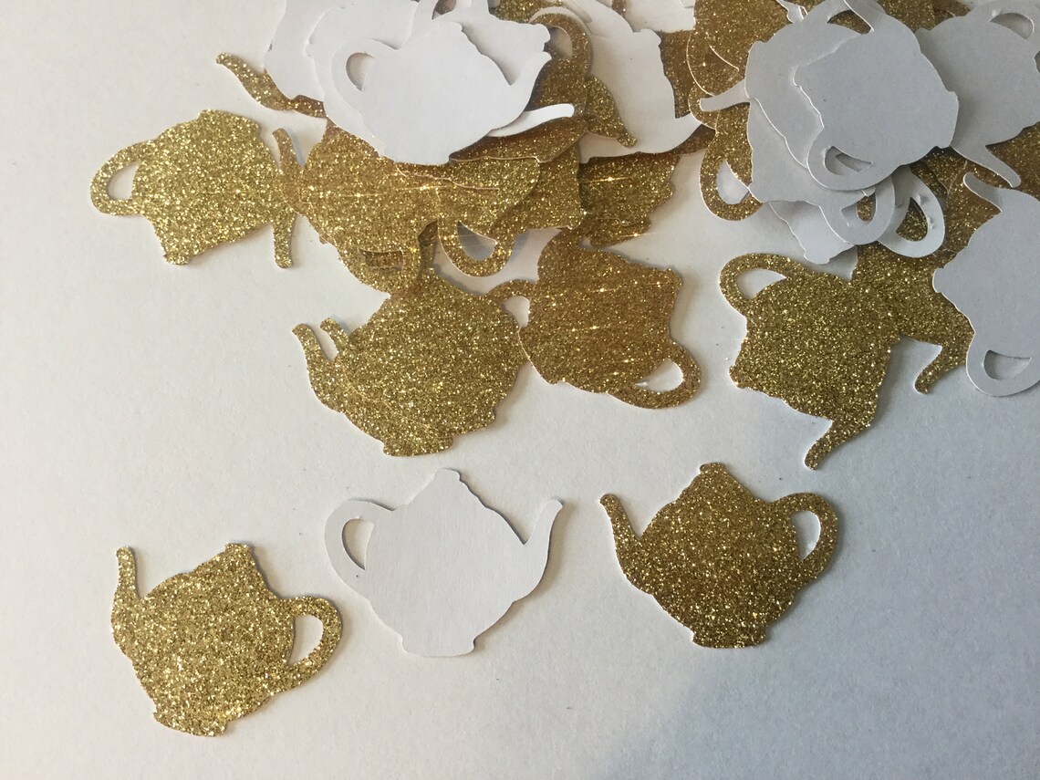Gold Glitter Teapot Confetti Table Confetti Tea Party Etsy