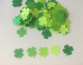 St Patrick's Day Confetti Four Leaf Clover Die Cuts Shamrock Confetti Green Paper Shamrock Die Cuts St Patrick's Day Decor 100 Pieces