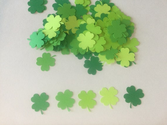 St Patrick's Day Confetti Four Leaf Clover Die Cuts Shamrock Confetti Green Paper Shamrock Die Cuts St Patrick's Day Decor 100 Pieces Il_570xn