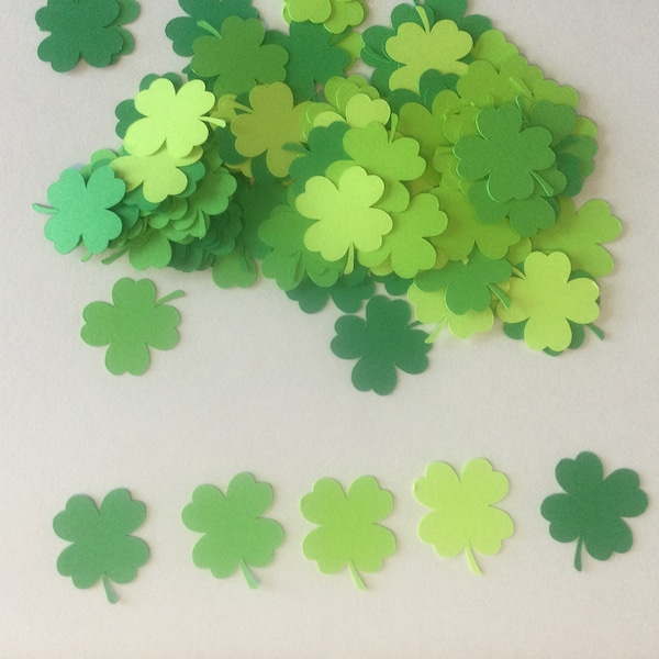 St Patrick's Day Confetti Four Leaf Clover Die Cuts Shamrock Confetti Green Paper Shamrock Die Cuts St Patrick's Day Decor 100 Pieces