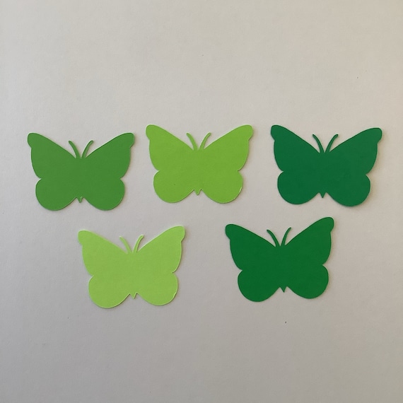 50 Shades of Green 2 Inch Paper Butterfly Punch Die cuts Cutout
