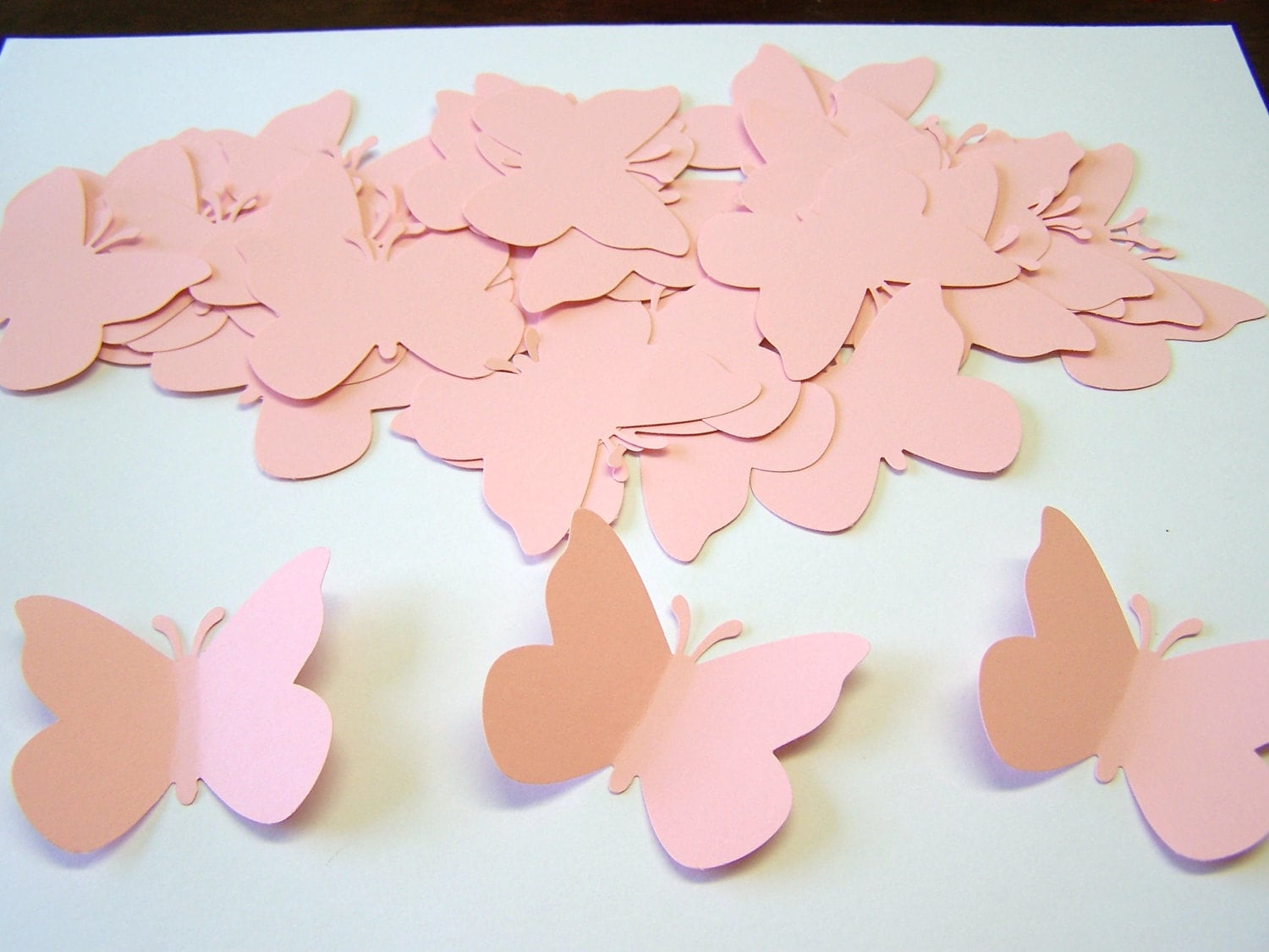 50 Pink Paper Butterfly Punch Die cuts Cutout Punch Confetti Etsy