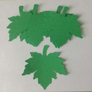 25 Large Fall Leaves Die cuts, 4 inch Green Leaf Cutout, Large Leaf Confetti, Thanksgiving Decor, Thankful Tree, Autumn Leaves
