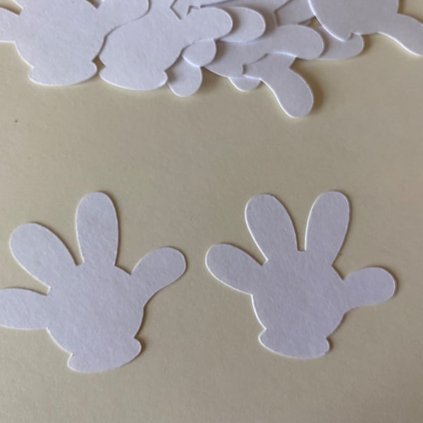 50 White Mickey Mouse Glove Die Cut Cutout 2 Inch Glove Confetti Embellishment Scrapbook