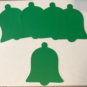 25 Christmas Bell Cut Outs, 4 inch Green Bell Die Cuts, Christmas Confetti, Large Bell Confetti, Christmas Party Decor, Wedding Bells