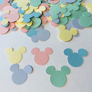 100 Pastel Mickey Mouse Die Cut Punch Cutout Confetti Embellishment Scrapbook