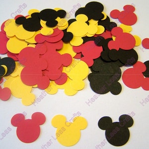 Mickey Mouse Confetti - Mickey Mouse Cut Out -  Red Yellow Black Mickey - Mickey Mouse Party - Mickey Mouse Decorations -