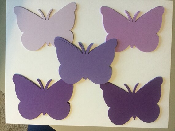 25 Shades of Purple 3x4 Inch Paper Butterfly Die cuts Cutout Confetti Embellishments Scrapbooking Il_570xn