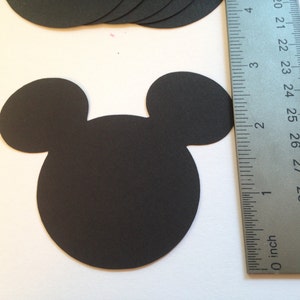 30 Large 3 inch Black Mickey Mouse Die Cut Punch Cutout Cupcake Topper Embellishment Scrapbook image 3