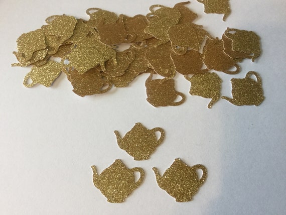 Gold Glitter Teapot Confetti, Table Confetti, Tea Party Decoration, Gold Teapot, 100 pieces Il_570xn
