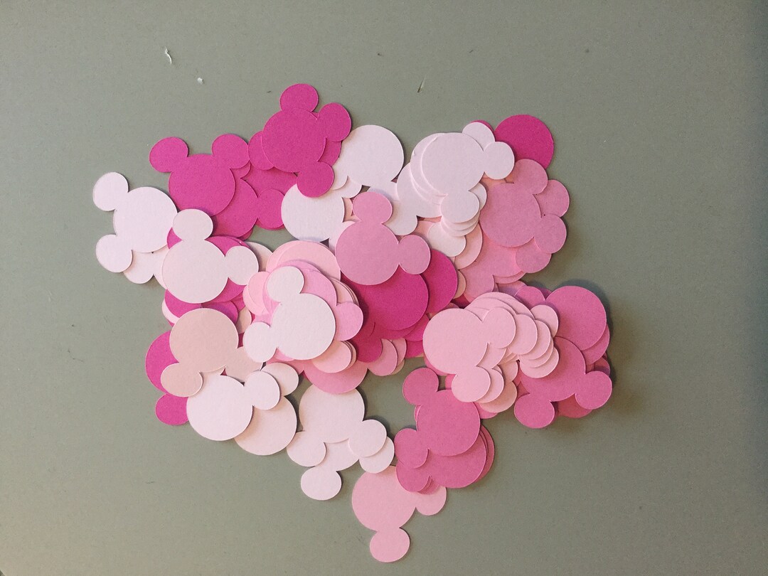 100 Pink Mickey Mouse Die Cut Punch Cutout Confetti Embellishment