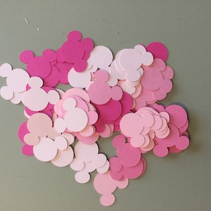 100 Pink Mickey Mouse Die Cut Punch Cutout Confetti Embellishment Scrapbook