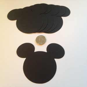 30 Large 3 inch Black Mickey Mouse Die Cut Punch Cutout Cupcake Topper Embellishment Scrapbook image 1