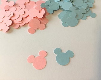 Pink & Blue Mickey Mouse Confetti: Gender Reveal, Birthday Decor