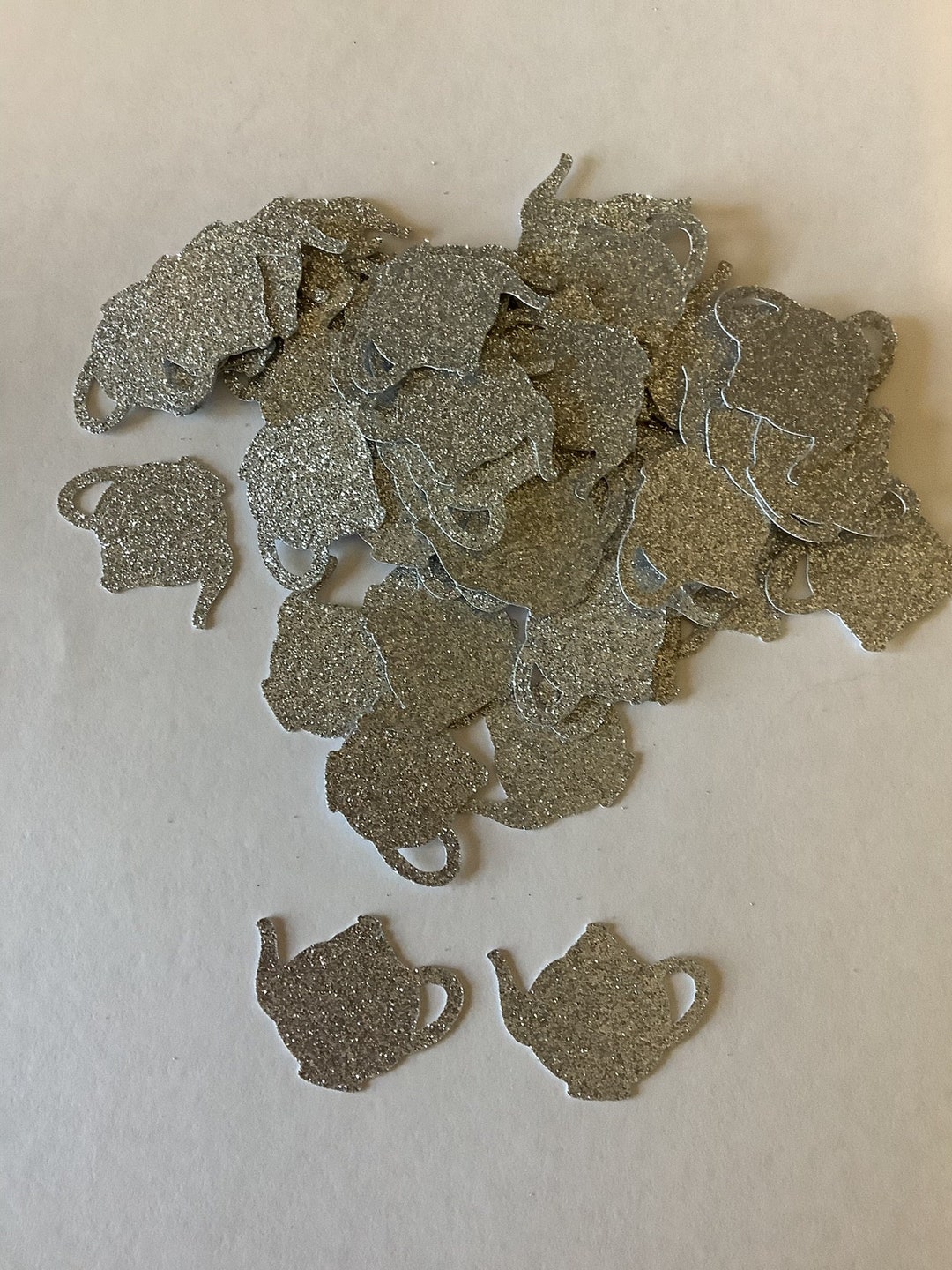 Silver Glitter Teapot Confetti Table Confetti Tea Party Etsy