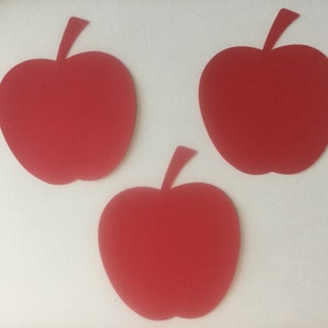 25 Red Apple Die Cuts Fall Decor Teacher Supplies Apple Cut Outs School Bulletin Boards 3 1/2 inch Apples