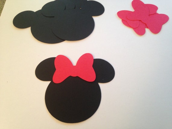 Large Red Black Minnie Mouse Bow Die Cut Punch Cutout Confetti Embellishment Scrapbook Il_570xn