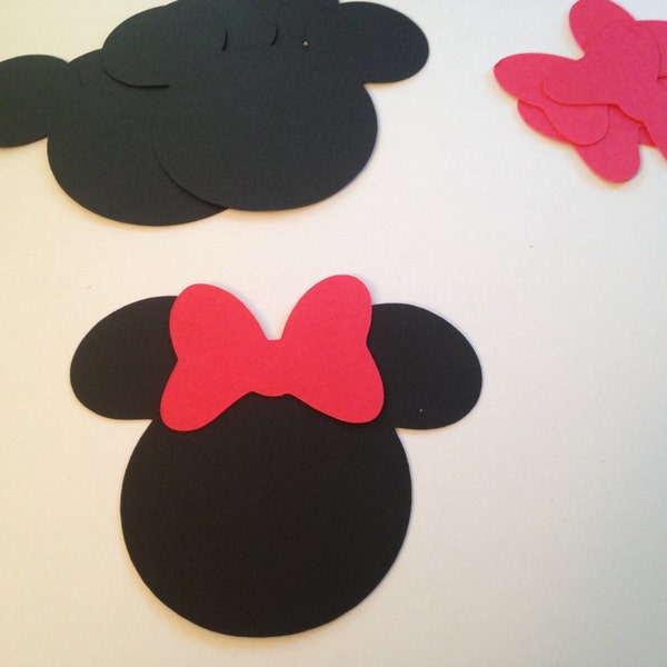 Red Black Minnie Mouse Bow Die Cut Punch Cutout Confetti Embellishment Scrapbook