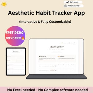 App interattiva per il monitoraggio delle abitudini / Agenda digitale per ADHD e registro degli obiettivi settimanali / Cura di sé estetica