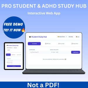 Aplicación web de planificación para estudiantes con TDAH / Panel de control de estudios para personas neurodivergentes / Seguimiento interactivo del promedio de calificaciones universitarias