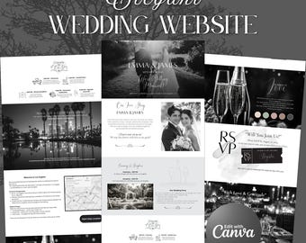 Modèle de site Web de mariage élégant : conception de toile moderne avec RSVP