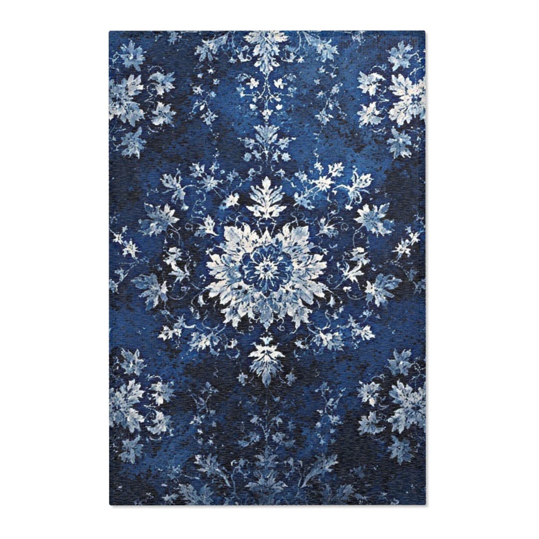 005 Elegant Blue Pattern Area Rug, Bohemian Home Decor, Living Room ...