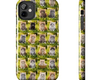 Funda resistente con ilustración de gato adorable | Funda protectora para teléfono