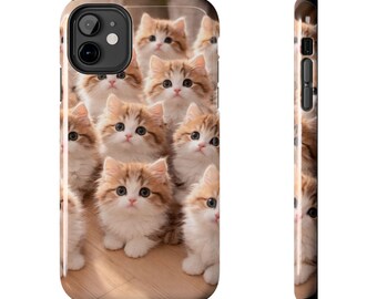 Funda resistente para teléfono con un lindo gato | Ilustración protectora de gato